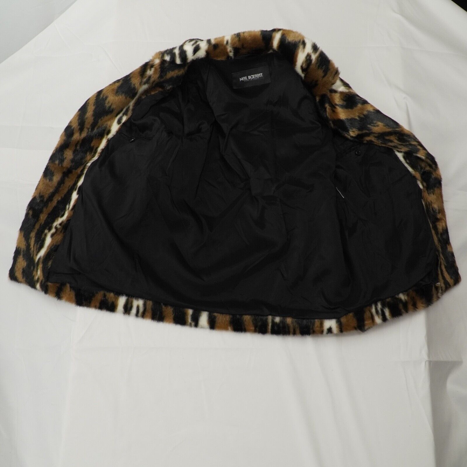 Neil Barrett Leopard Jacket Coat Tan and White Faux-Fur Eco - 22