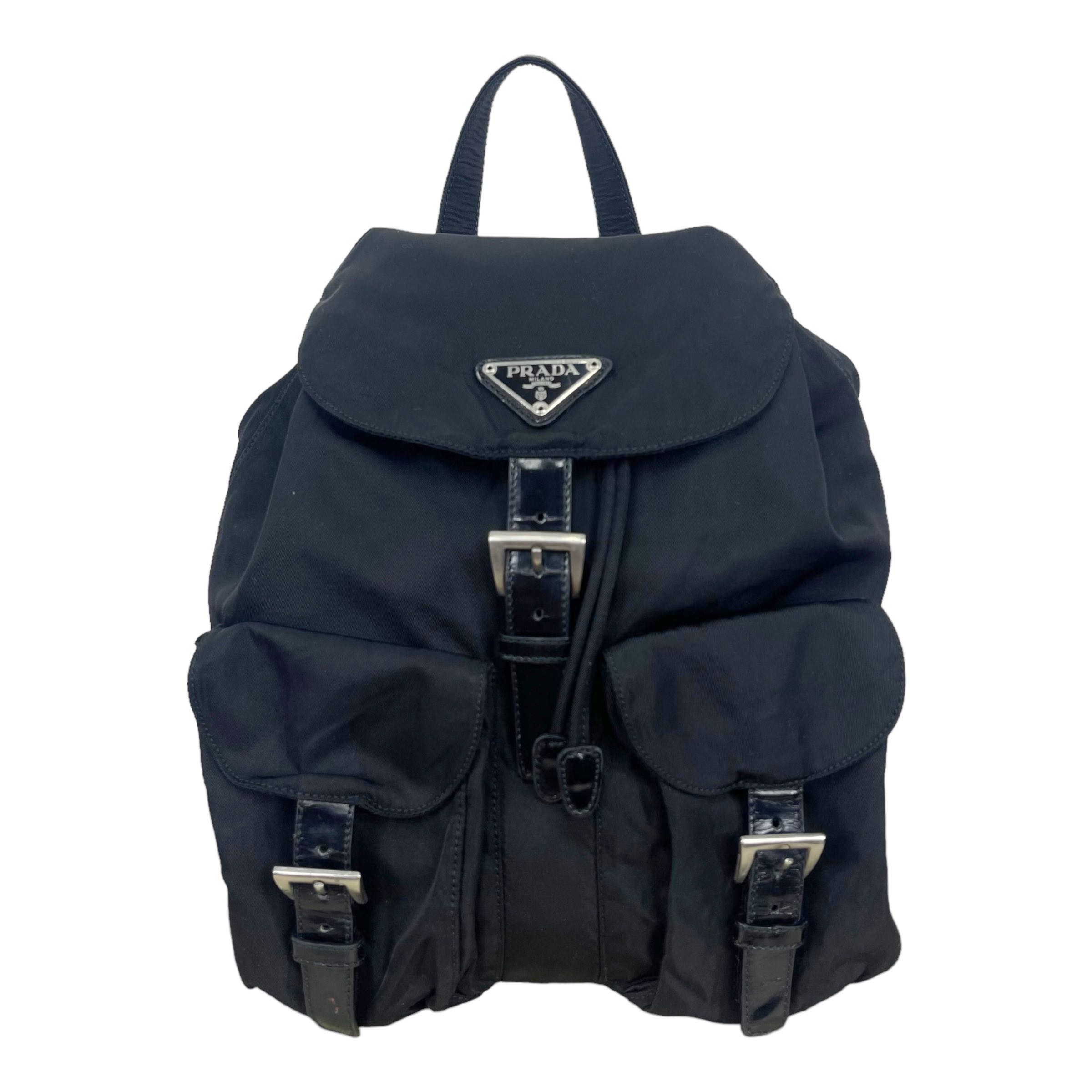 Vintage Prada Black Nylon Backpack - 2