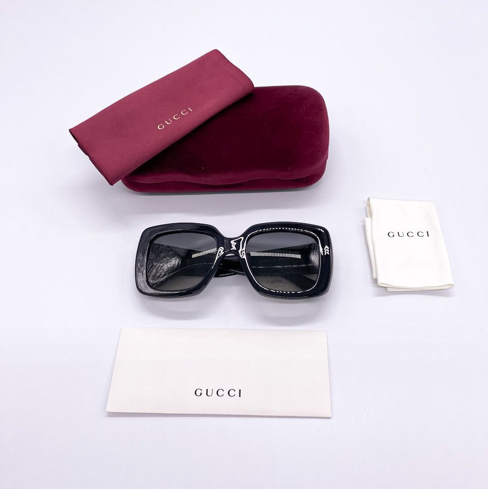 NEW GUCCI GG0141SN 001 WOMEN’S BLACK SUNGLASSES - 9