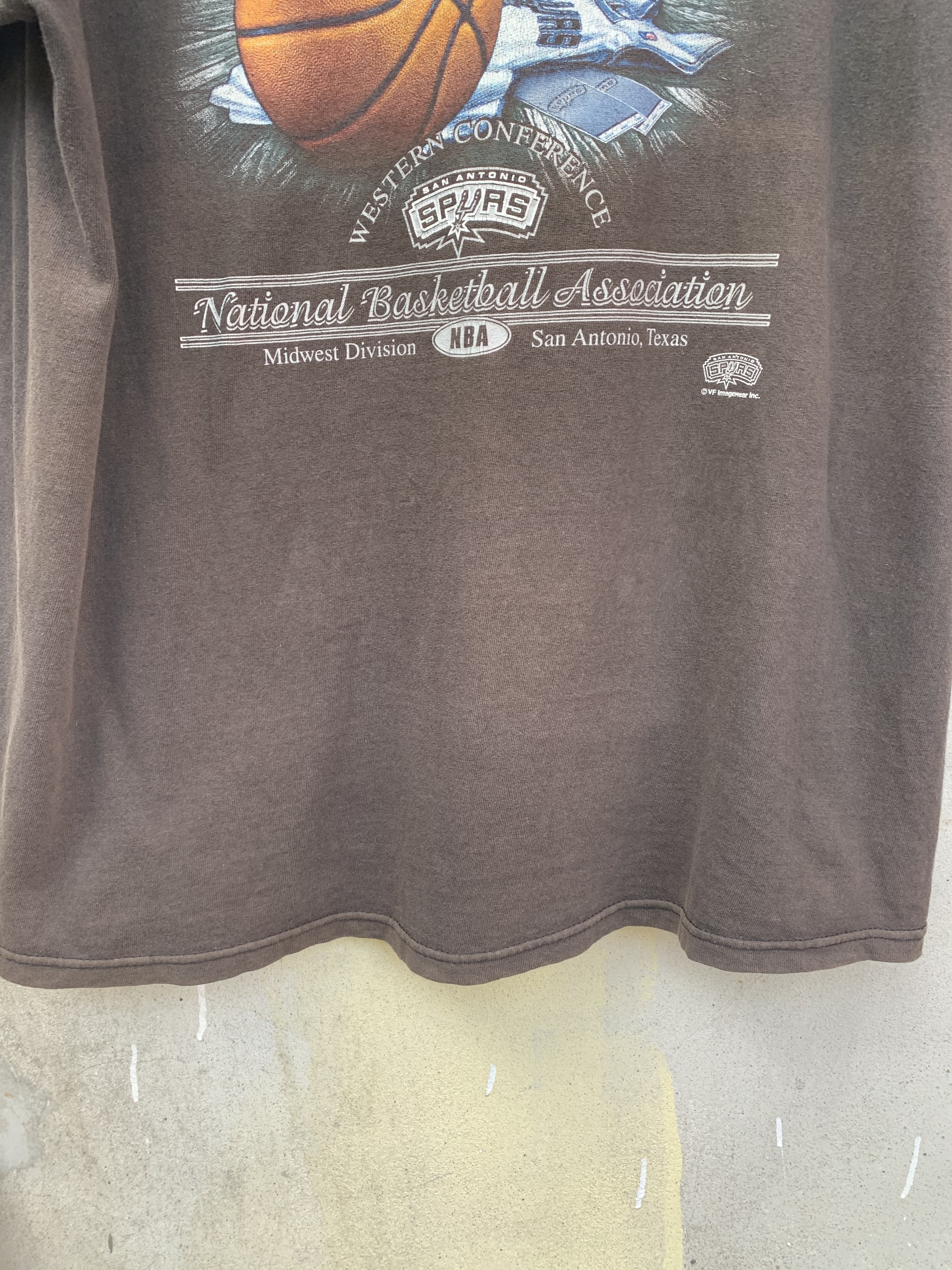 Csa - Vintage 1990 CSA San Antonio Spurs Western Conference NBA Basketball T-Shirt - 7