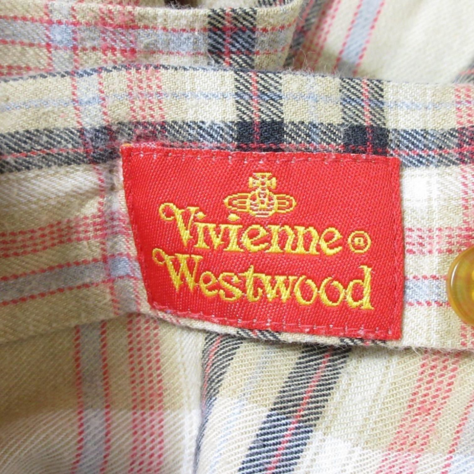 Vintage Vivienne Westwood Early Red Label Tartan Plaid Cropped Shirt - 5