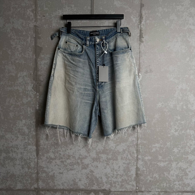 Balenciaga UNIFIT Distressed Denim Shorts - 1