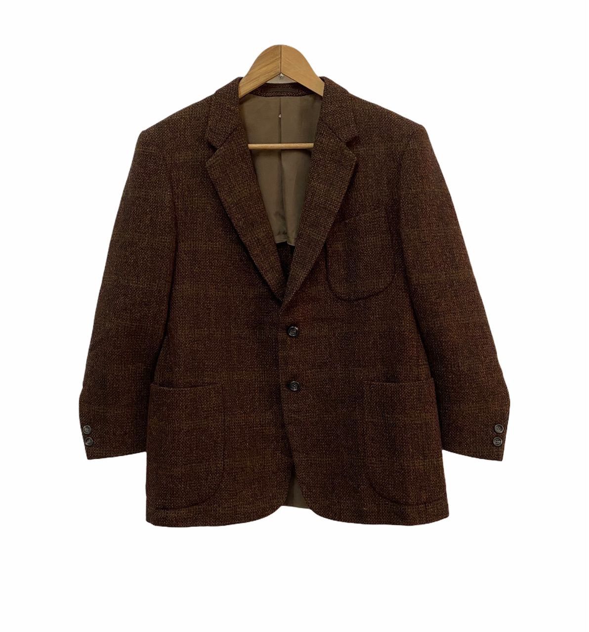 Vintage Folkland Tweed Harris Tweed Style Wool Blazer Jacket - 2
