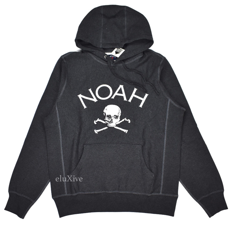 Charcoal Gray Jolly Roger Logo Hoodie DS - 1