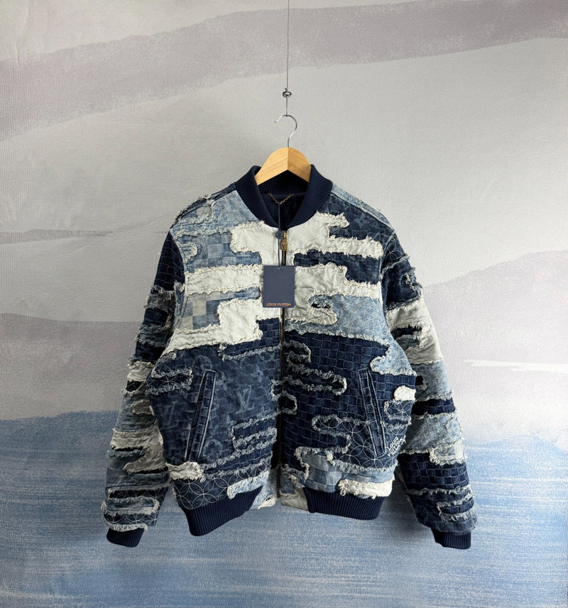 Louis Vuitton x Nigo Blue Camo All-Over Print Paneled Denim Jacket 4 - 1
