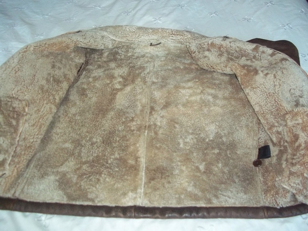 Vintage - 100% Sheepskin Shearling Leather Jacket Fur Collar - 3