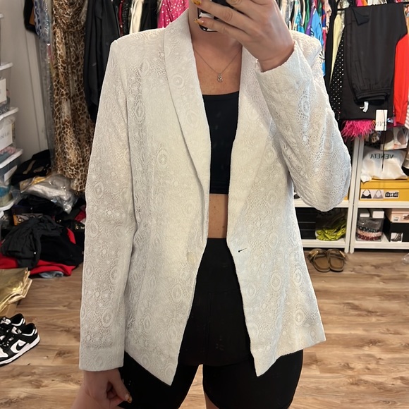 Guess White Lace Blazer - 3