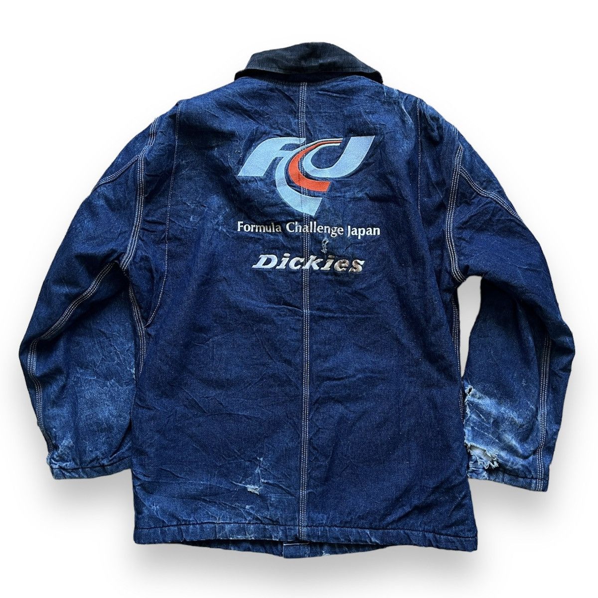 Vintage Dickies Chore Blanket Distressed Jacket Racing Japan - 2