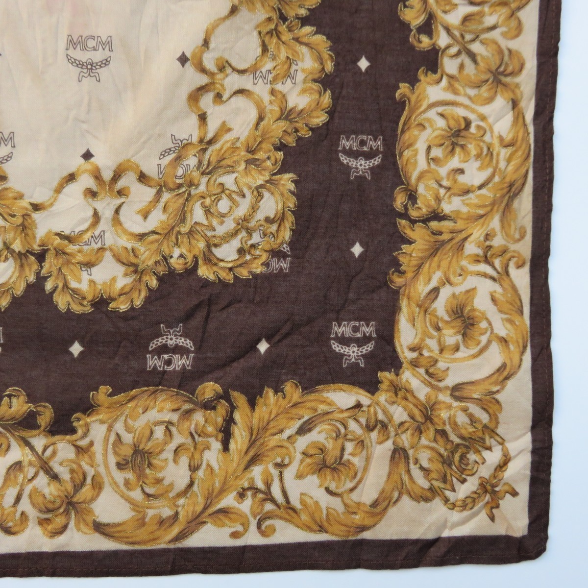 Floral Abstract Luxury Golden Scarves Bandana - 4