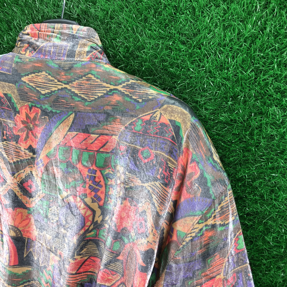 Vintage - Vintage 80's Silk Fullprint Zipper Jacket by Piccot - 5