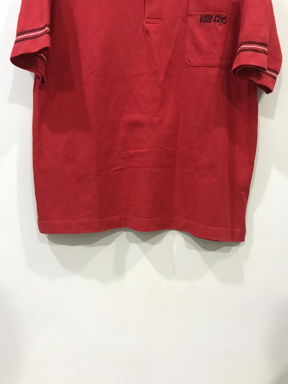 KENZO Japanese Designer Red Polo Shirt - 5