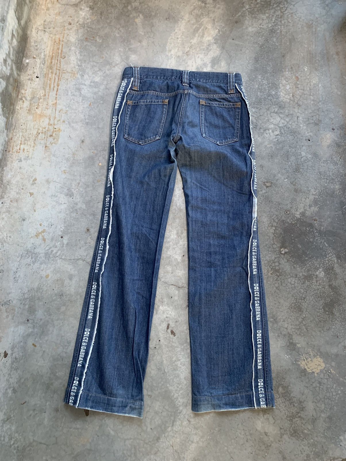 🔥VERY RARE🔥 Dolce gabbana Spellout Side Tape Jeans Denim - 4