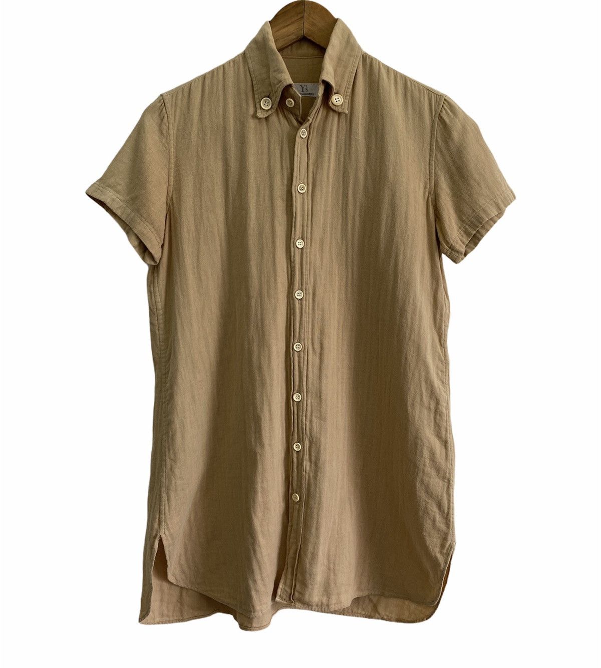 Y’s Yohji Yamamoto🇯🇵Old Cotton Hemp Button Long Shirt - 1