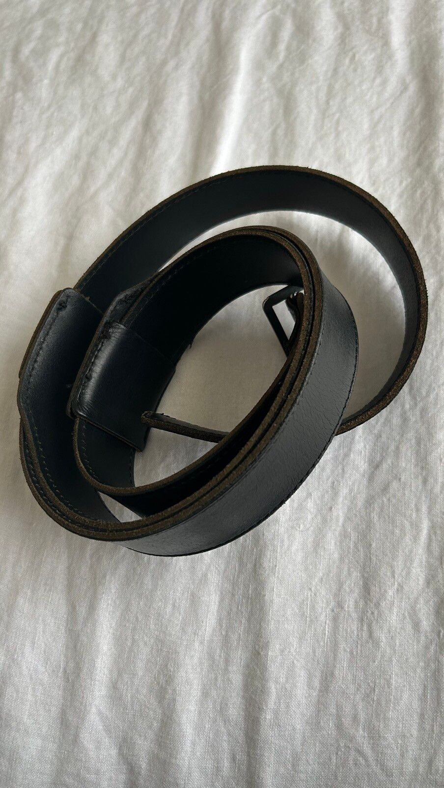 matte black . margiela . leather belt - 3