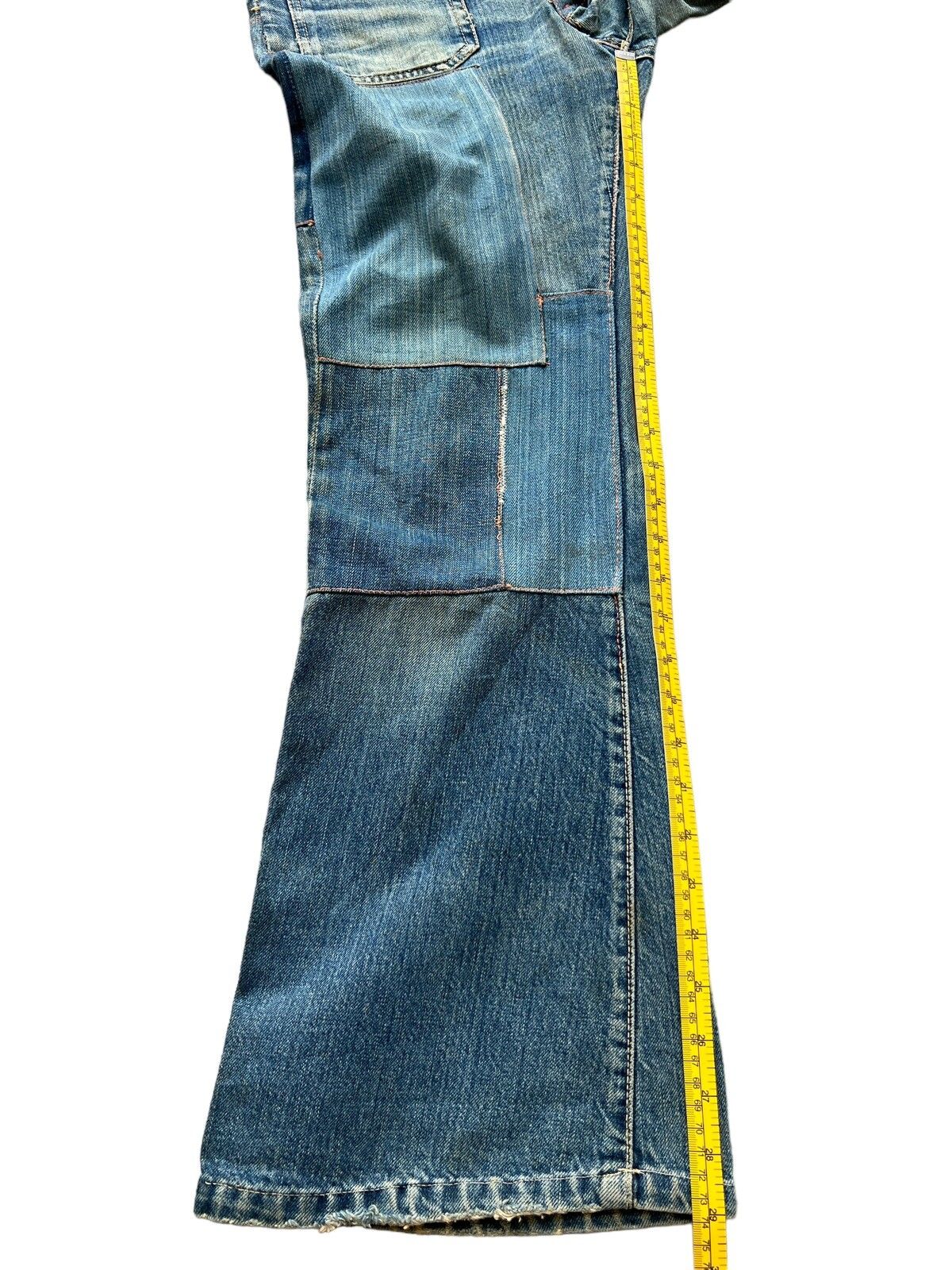 Hype - Vintage 80s Edwin Bushpant Patchwork Distressed Flare Jeans - 14