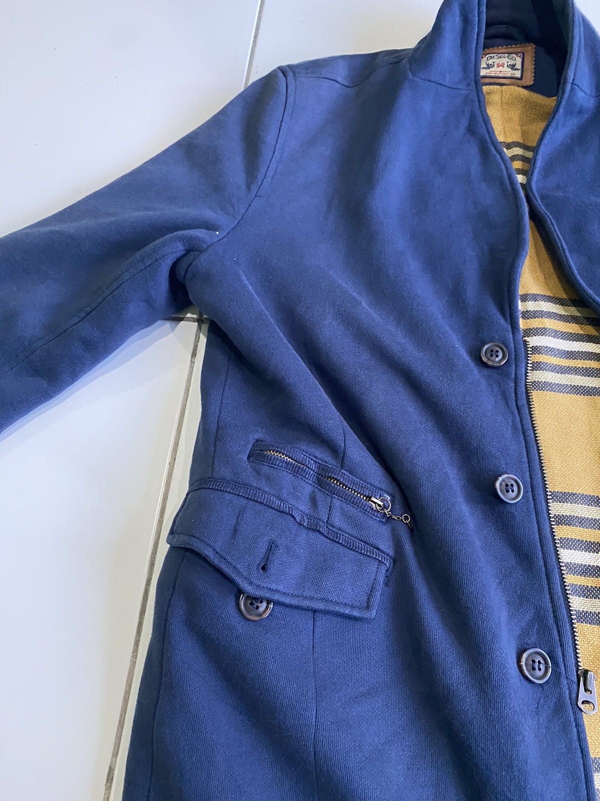 Vintage Diesel.co. Pullover Styles Cardigan Blue Jackets - 7