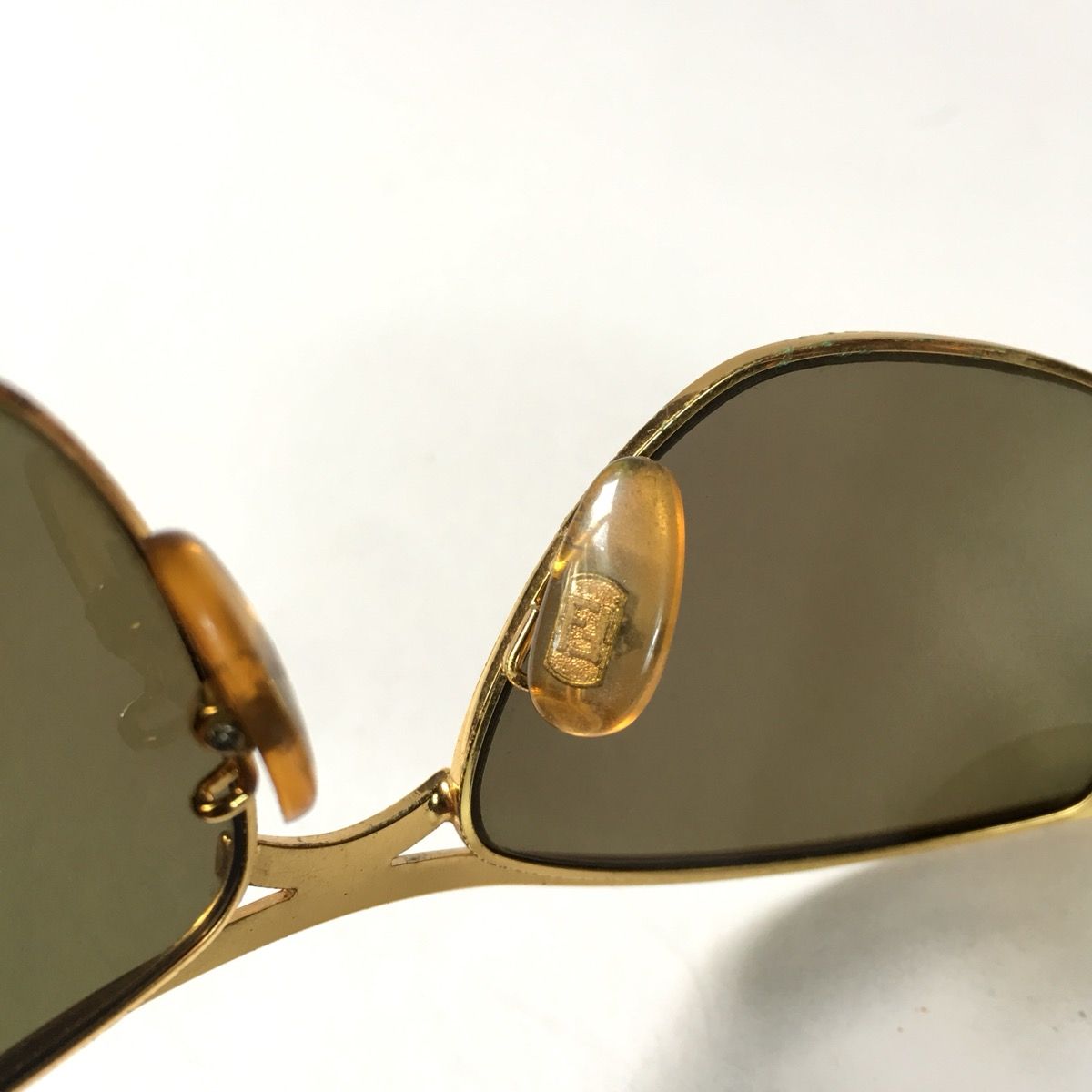 Vintage Fendi FF Gold Tortoise Shell Sunglasses - 5