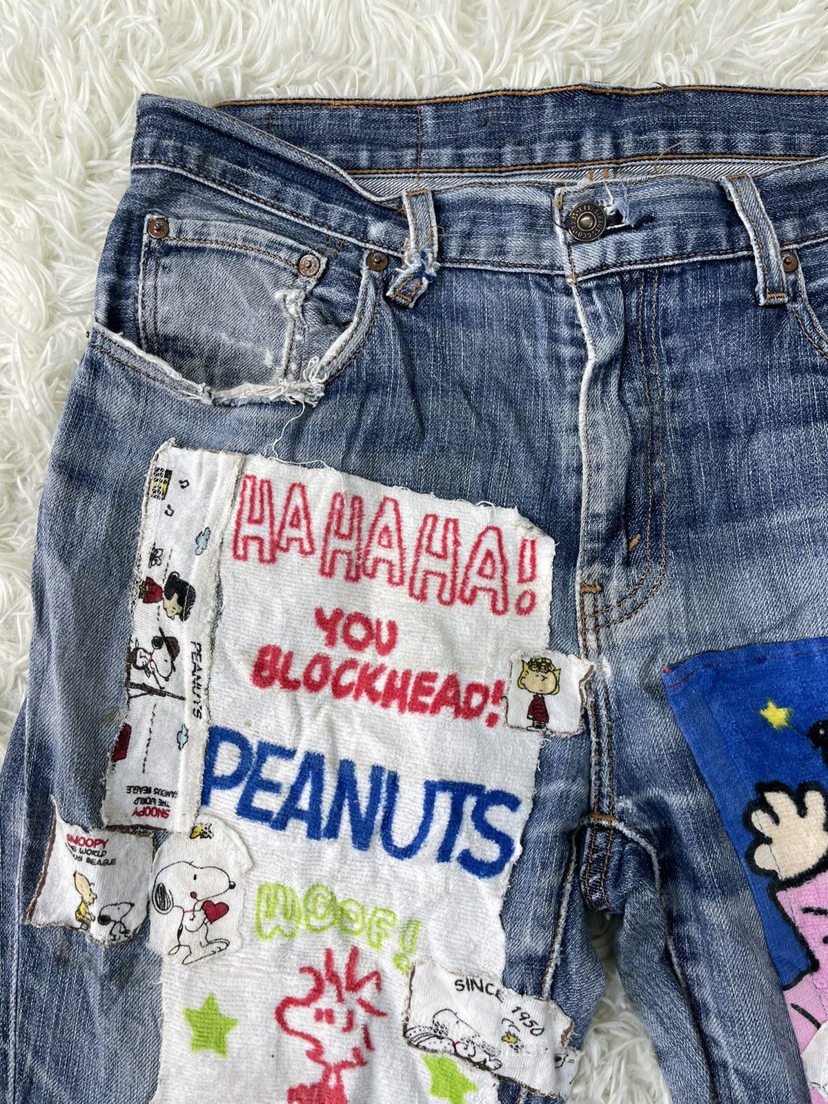 ❌DELETE SOON🔥Vtg Levis Crazy Patchworks Custom Jeans Baggy - 8