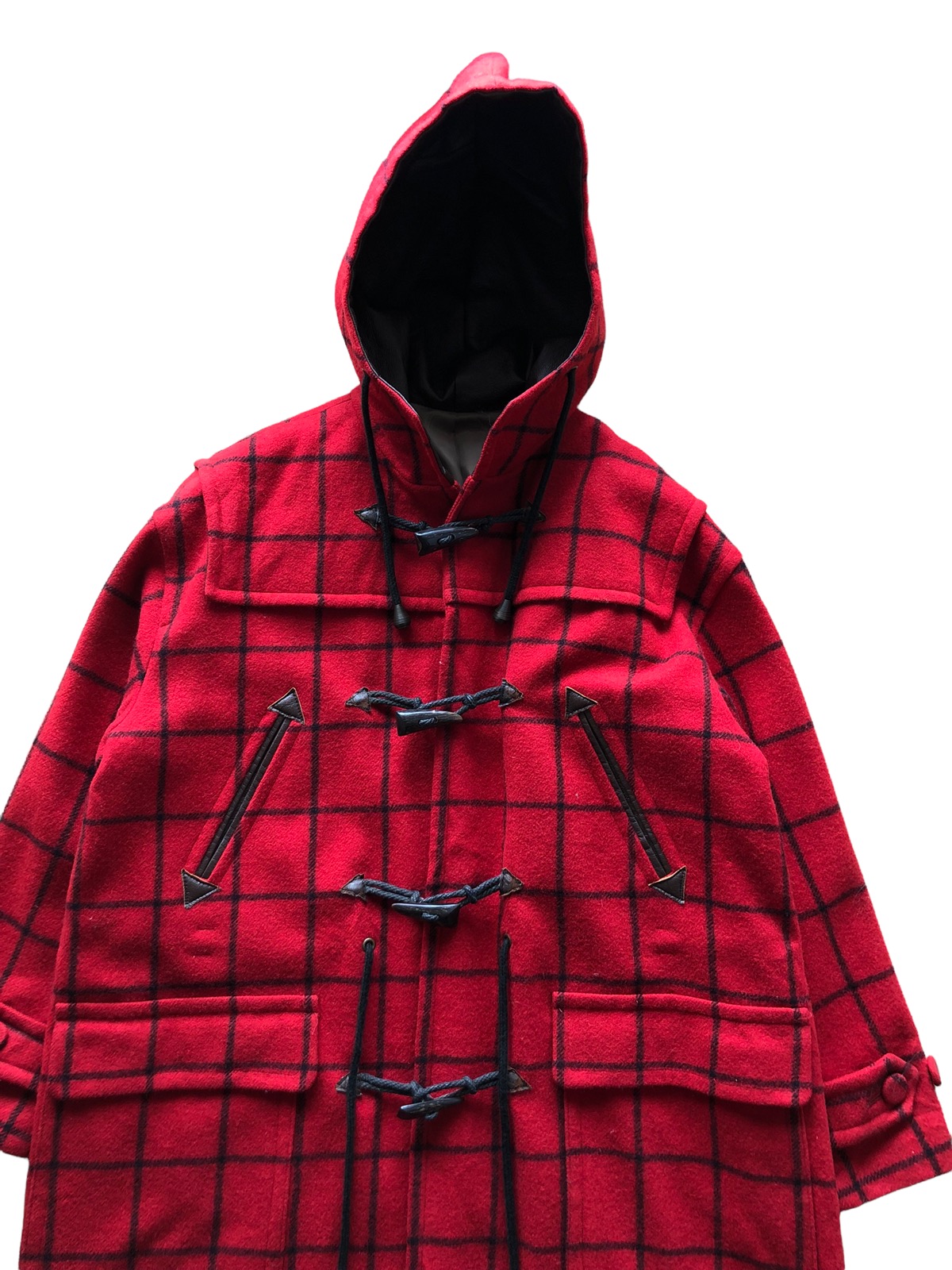 AW1997 Jean Paul Gaultier Red Tartan Wool Duffle Coat - 5