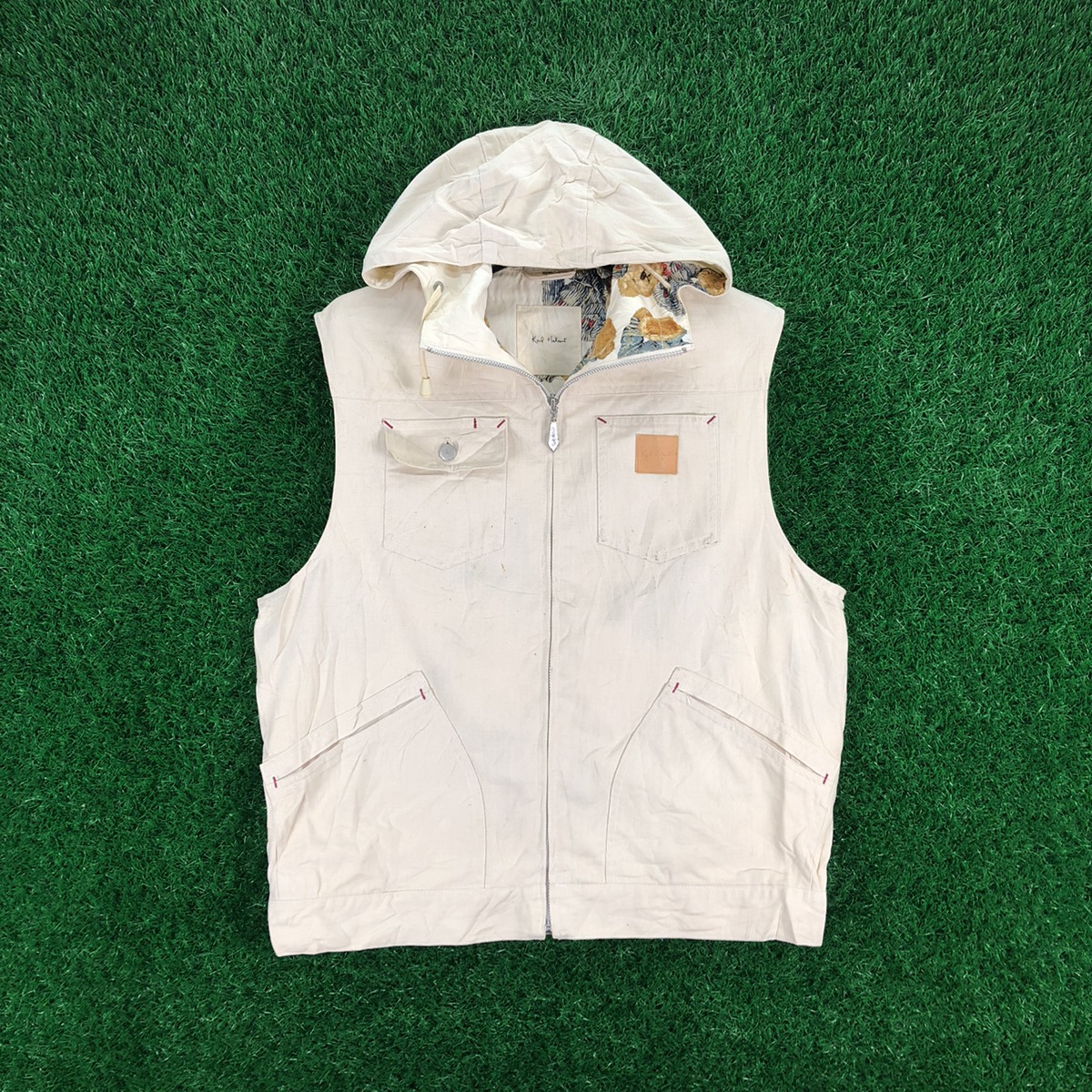 Tracey Vest - Karl Helmut Big Logo Embroidered Zipper Vest Hoodie - 4