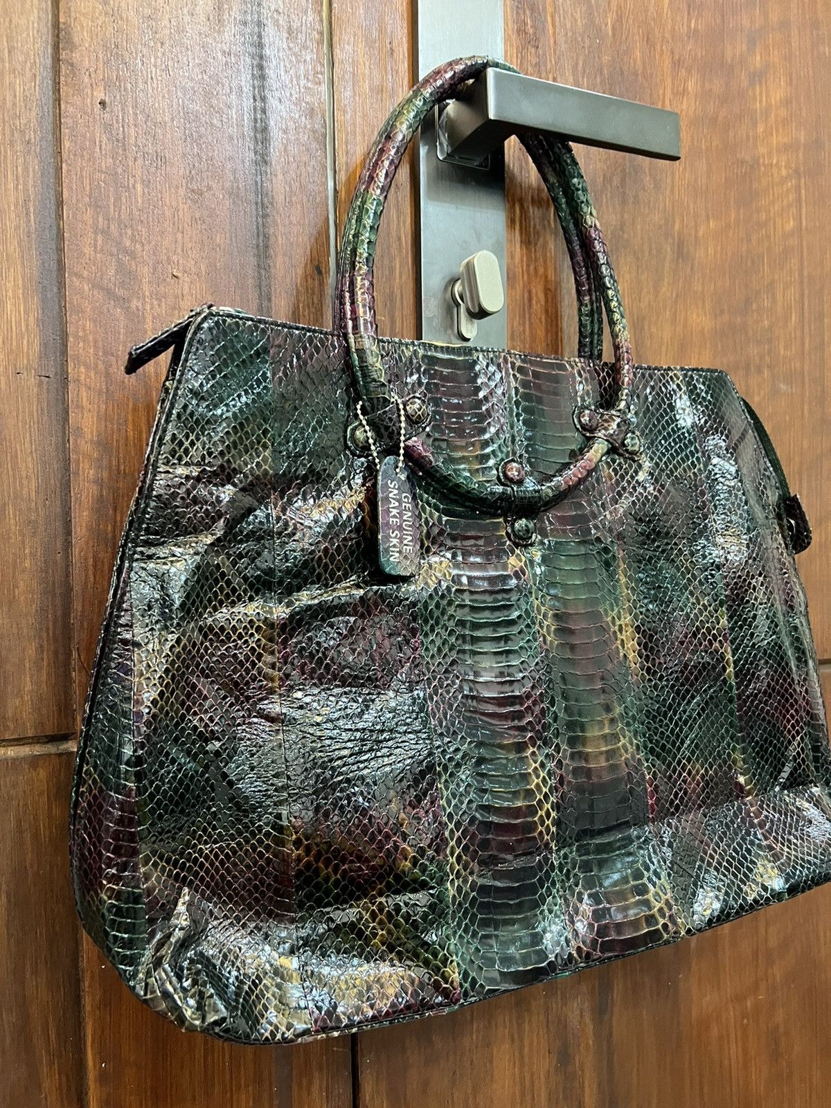 Genuine Snake Skin Shoulder Bag - 4