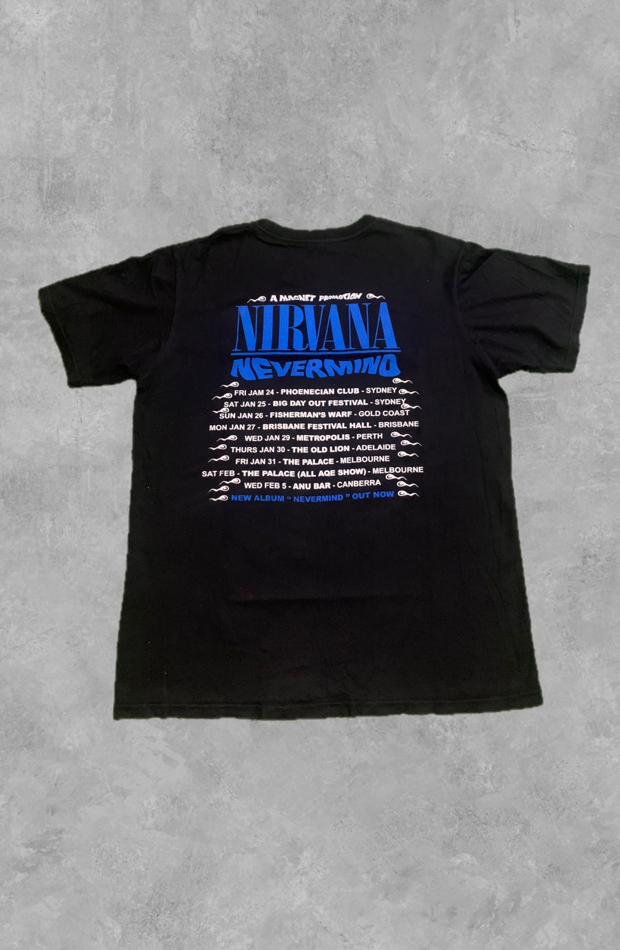Rare Vintage 2004 Nirvana "Nevermind" Tour Dates T-Shirt - Black - 5