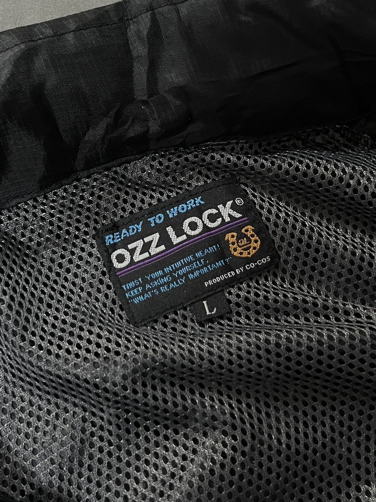 Rare Vintage Vtg Ozz Lock Black Windbreak Size Large - 3