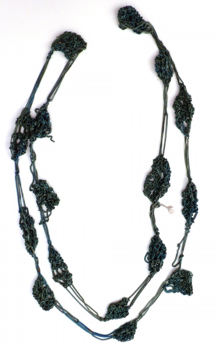 Jewelry - Arielle de Pinto Spaced Bead & Knot Necklace Sea Palladium - 1