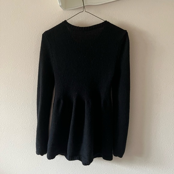 Vince VTG Y2K babydoll cardigan black wool knit - 3