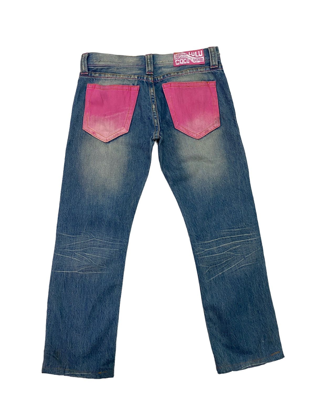 Vintage Distressed COCOLULU Pink Pocket Low Rise Denim S46k - 4