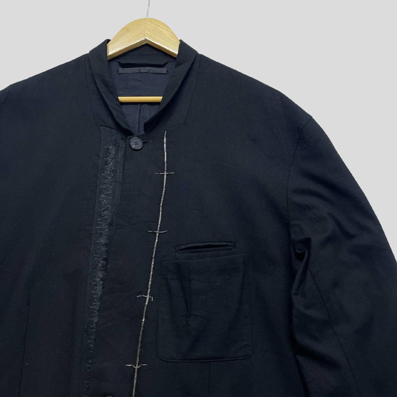 Haider Ackermann Black Cotton Metal-Embellished Jacket - 9