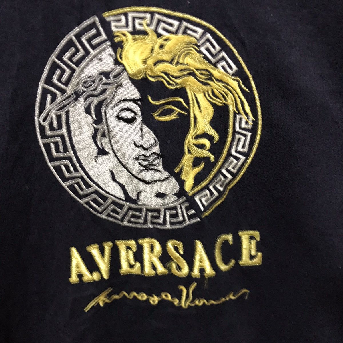 Rare a versace embroidery crewneck sweatshirt pullover - 3