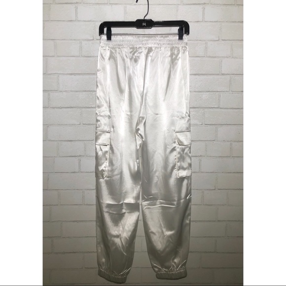 LF White Satin Cargo Pants (Carmar) - 5