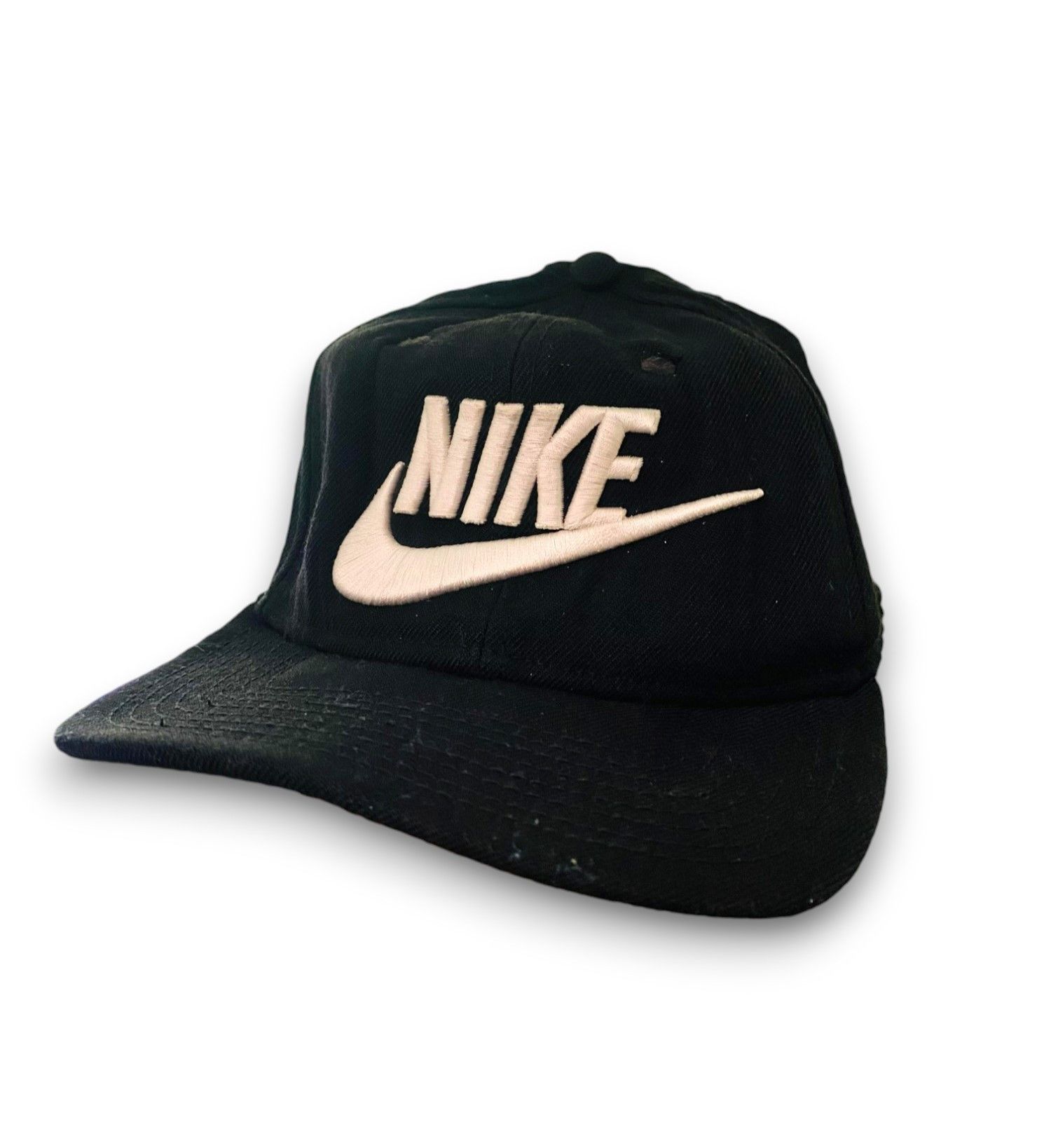 Nike Cap Hat Big Logo Swoosh Vintage Y2K Streetwear Black - 2