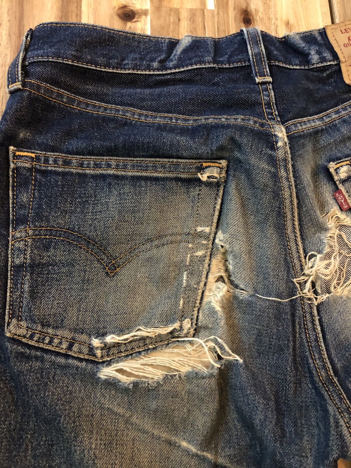 Vintage 90’s Trashed Levis 501xx Distressed Denim Jeans - 12