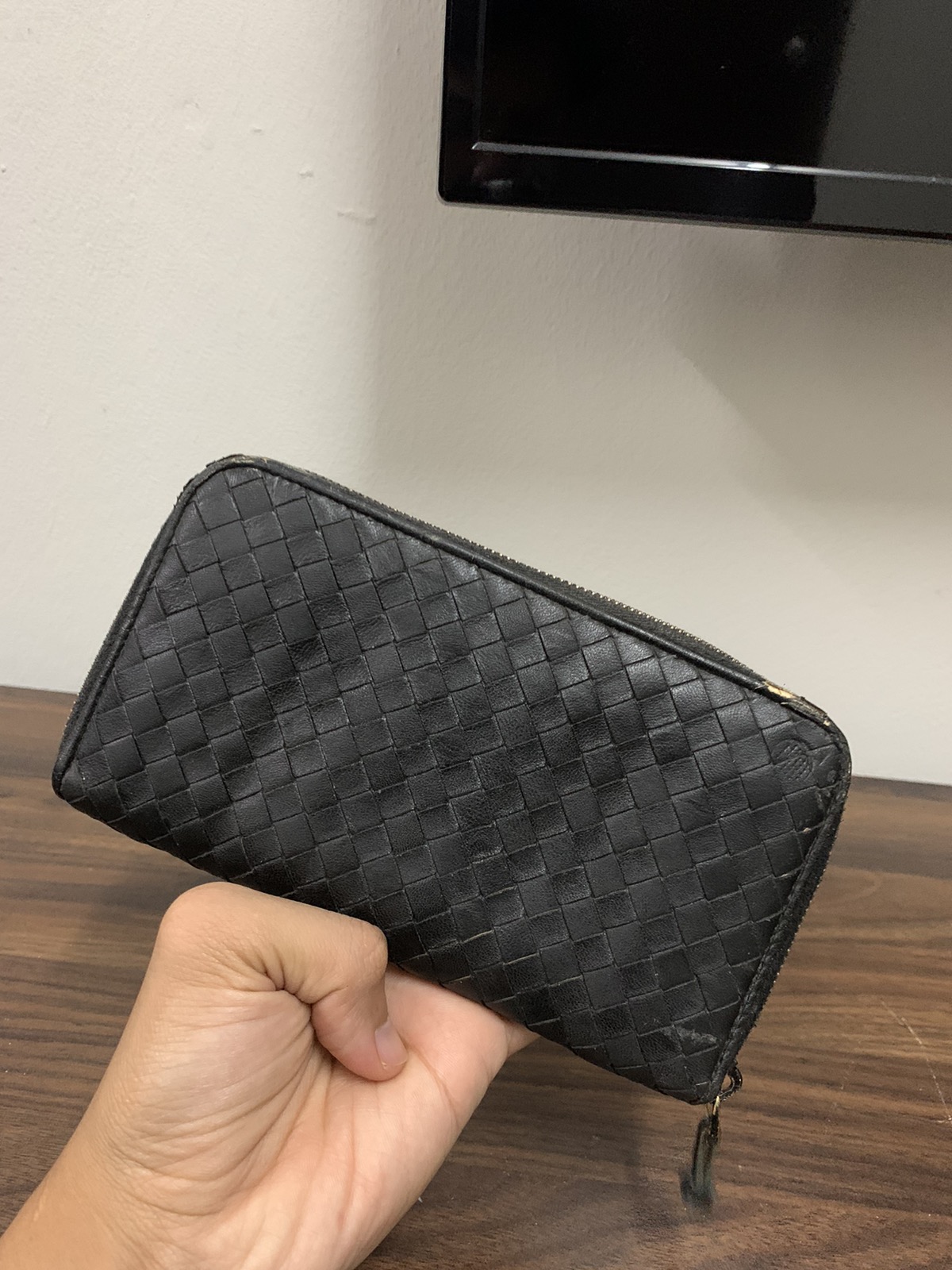 Bottega Veneta Black Leather Long Wallet Purse Unisex Wallet - 11
