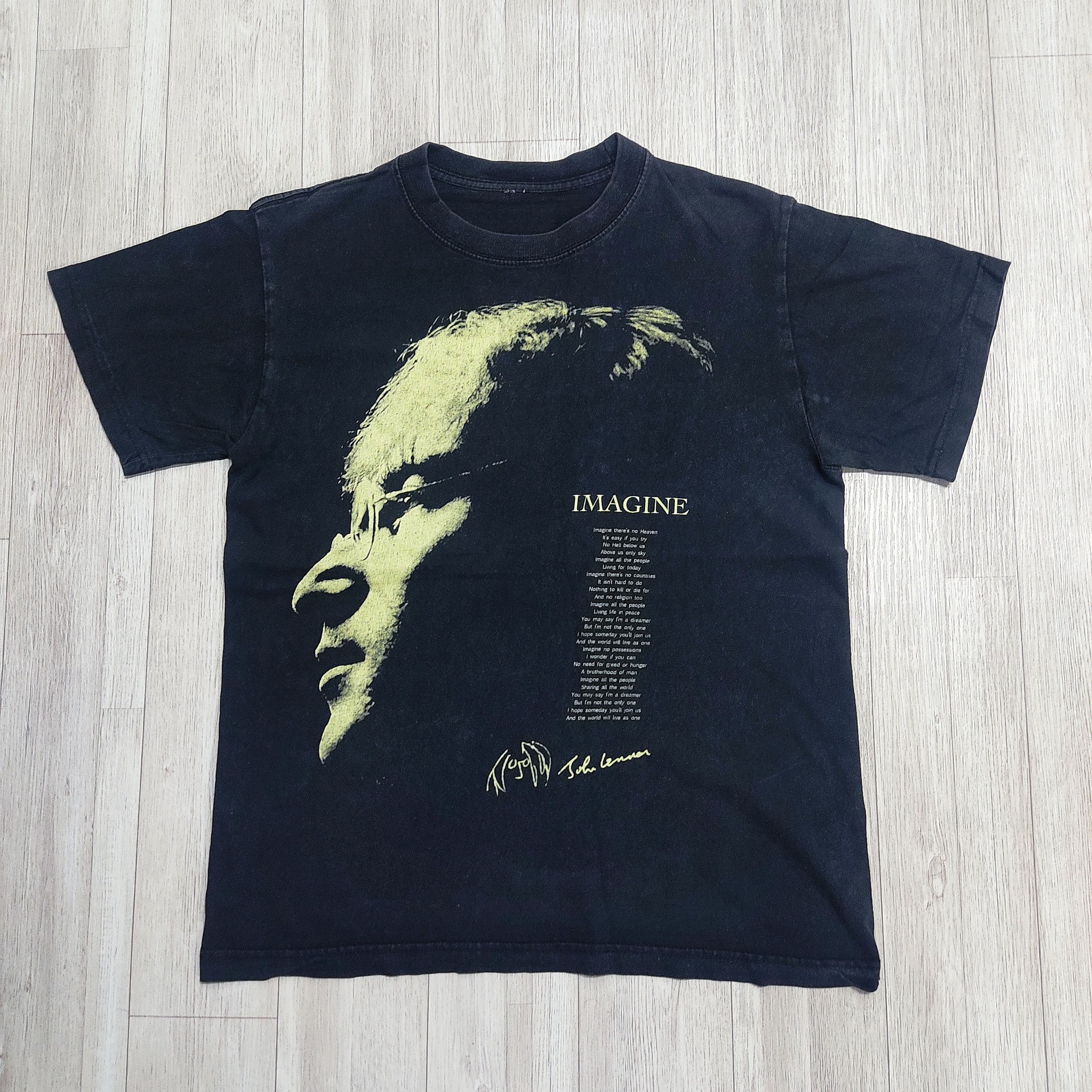 Vintage JOHN LENNON Imagine Lyrics Potret T-shirt - 2