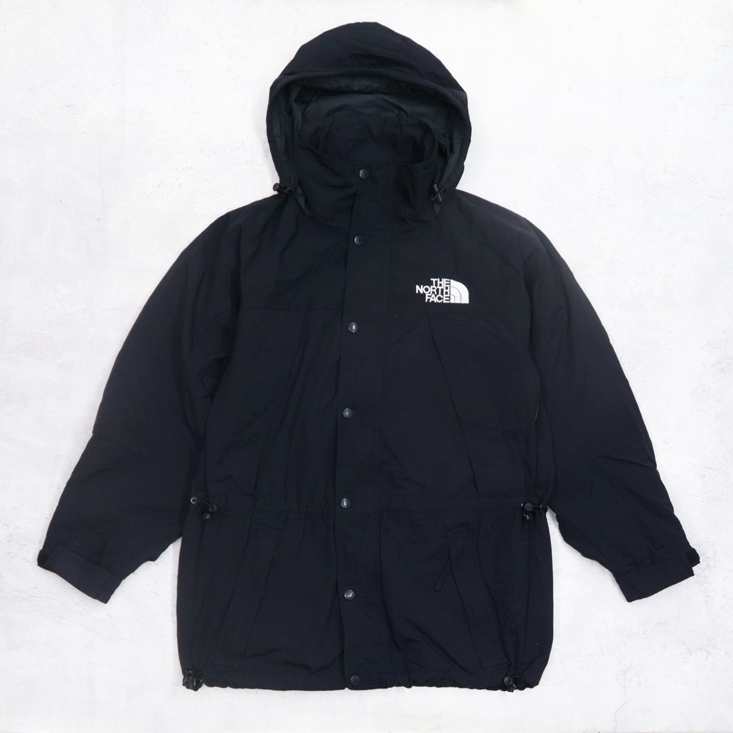 Vintage 90s THE NORTH FACE Mini Logo Embroidered Bomber Parka Mountain Ski Outdoor Hoodie Jacket - 1