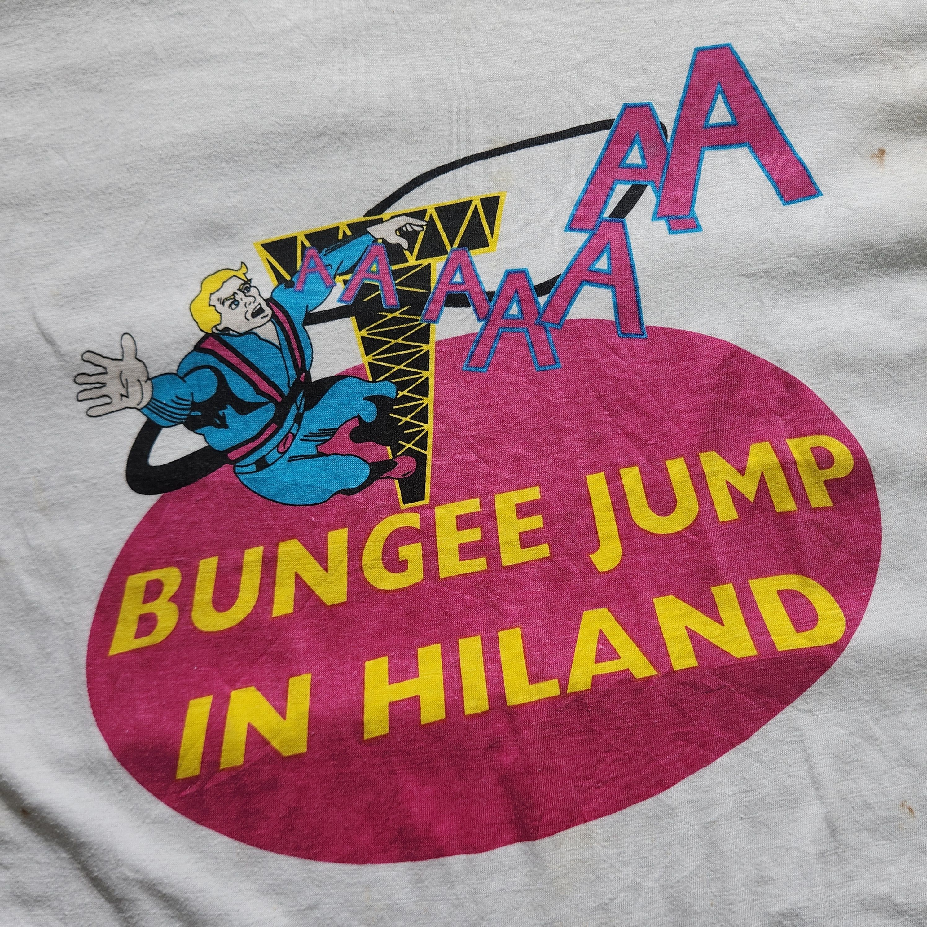 Vintage 1980s Bungee Jump In Hiland TShirt - 5