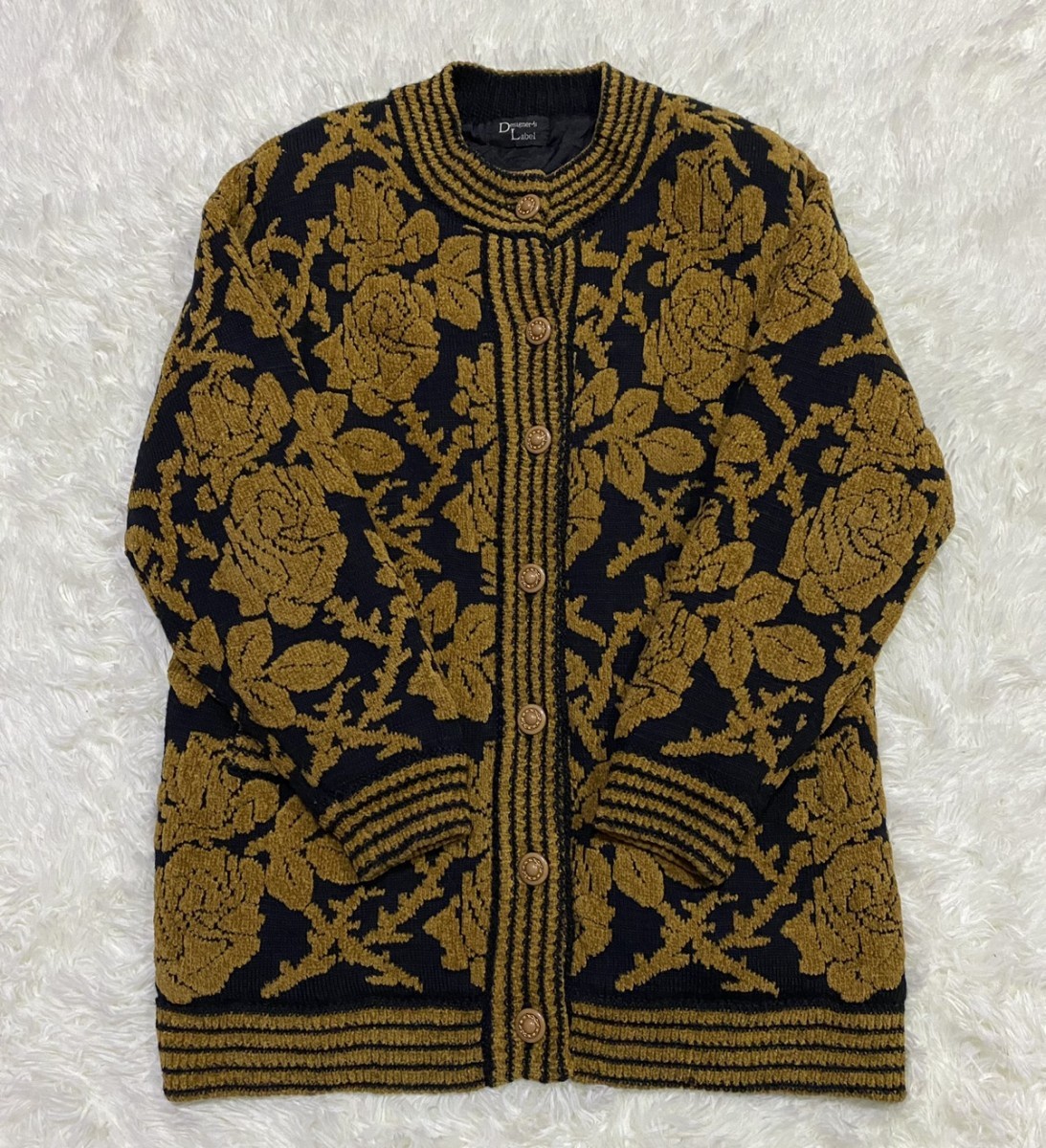 Cardigan - Designer Label Ichioku Floral Motif Sweater Cardigan - 4