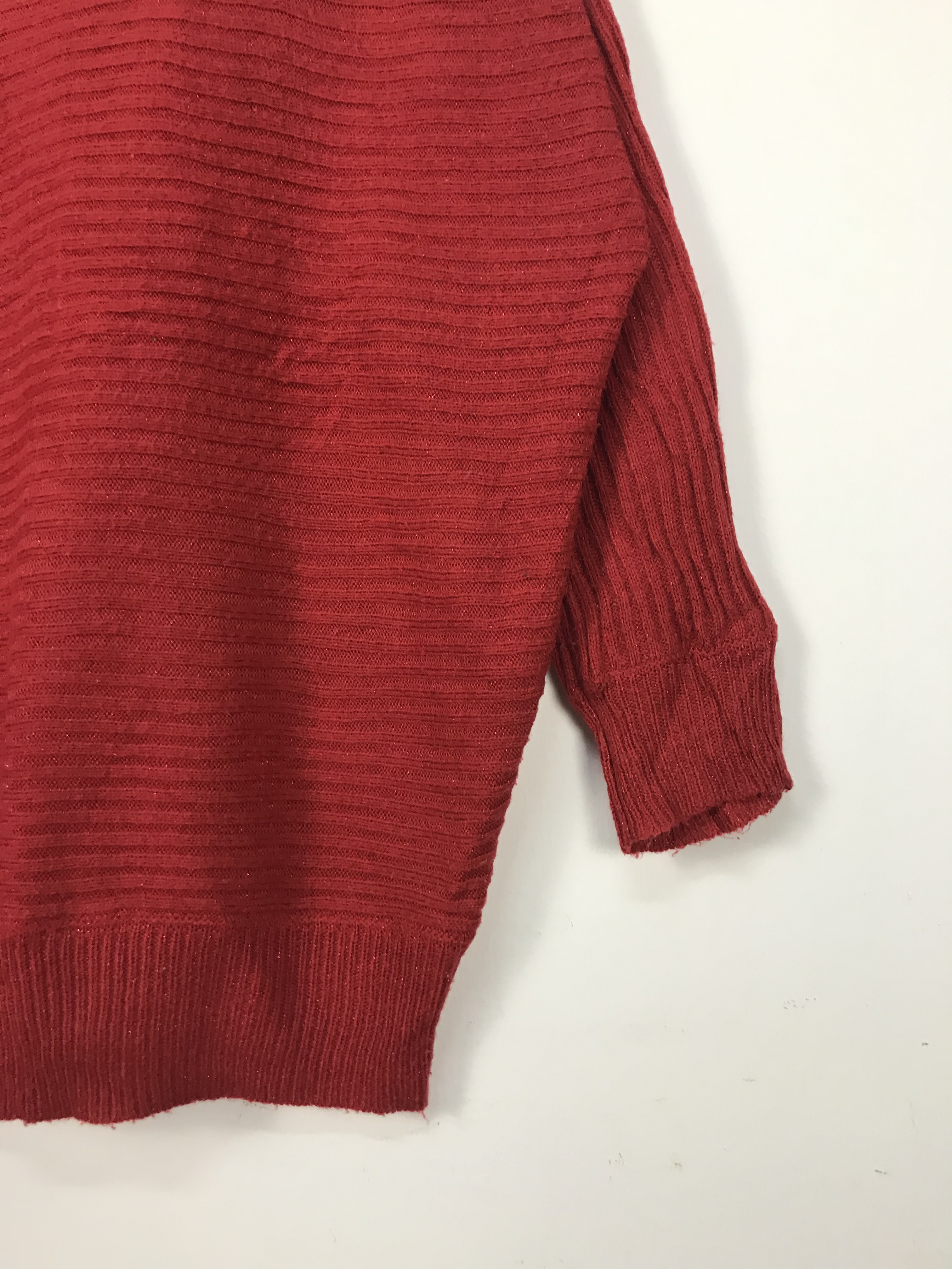 Japanese Brand - Red Glitter Batwing Knitwear #2720 - 3