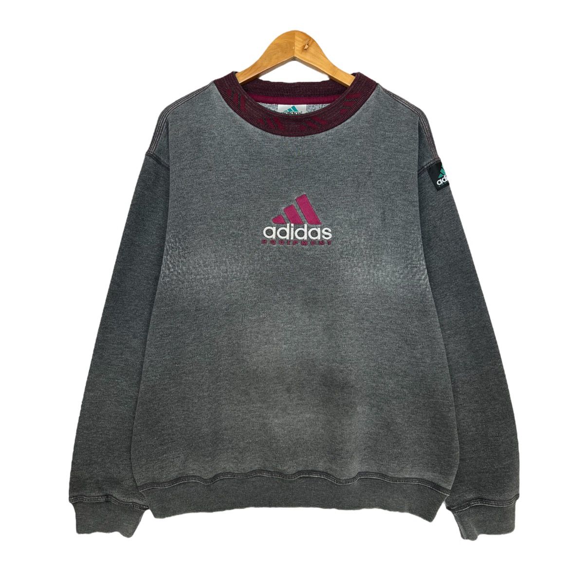 RARE‼️Vintage 90s Adidas Equipment Sweatshirt Grey Sweatshirt - 1