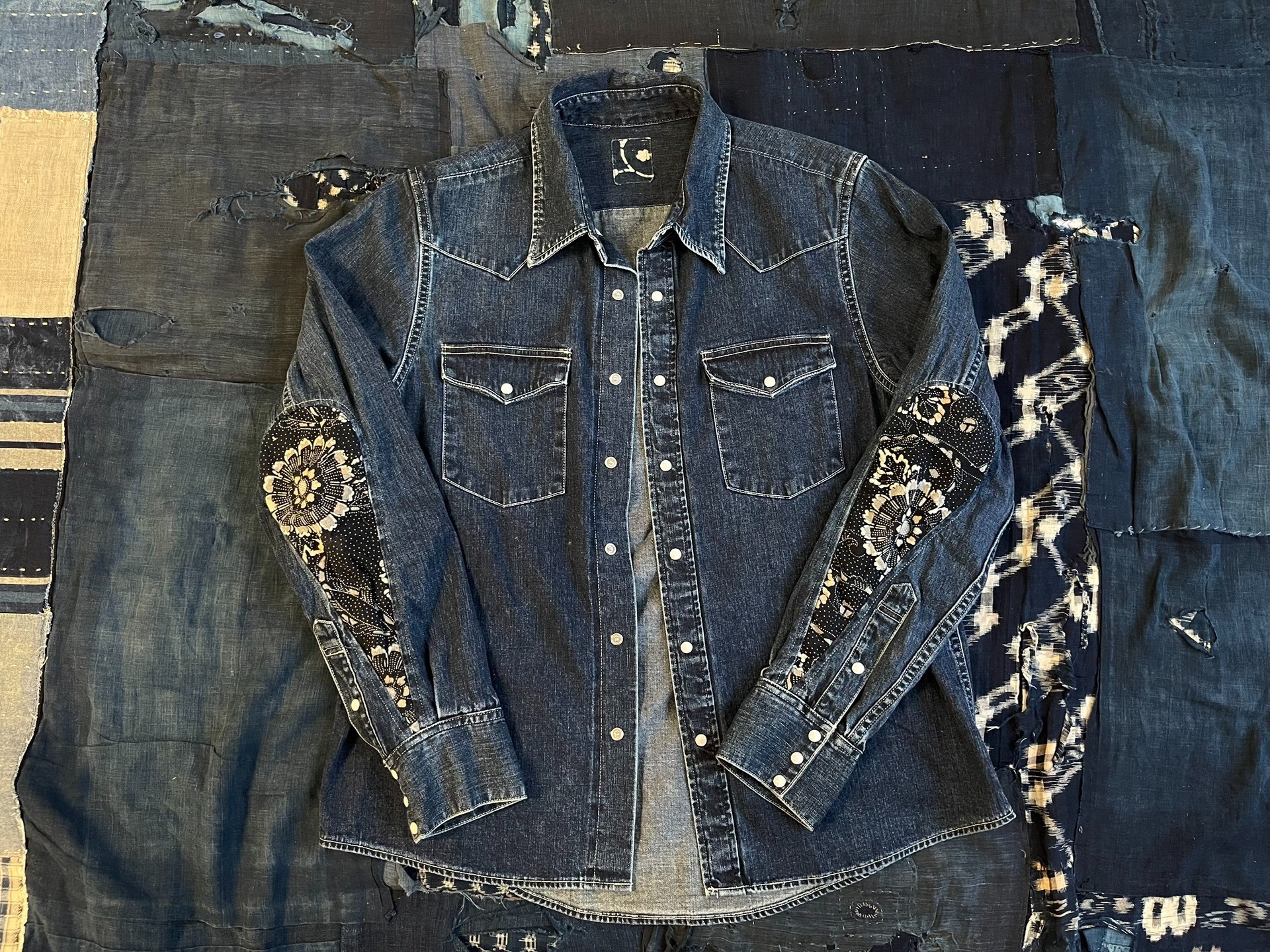 VISVIM 23SS ALBACORE SHIRT DMGD Ancient cloth water drop denim shirt - 1