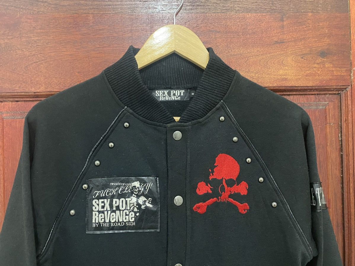 If Six Was Nine - Sex Pot Revenge Punk Skull Button Up Cotton Jacket Fit S - 3