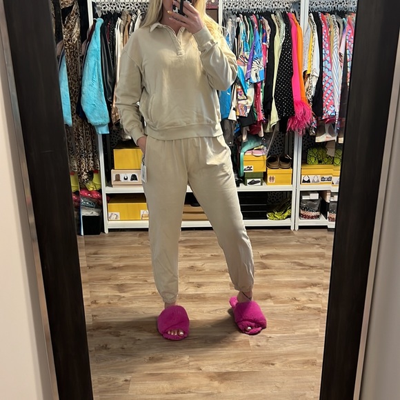 Onia Garment Dye Terry Jogger + Polo in Swan - 9