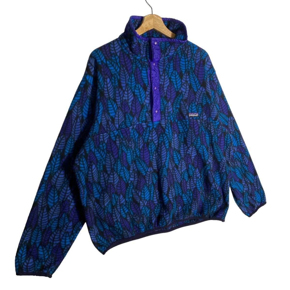 Vintage 90s Patagonia Leaf Fleece Half Button XL Size - 2