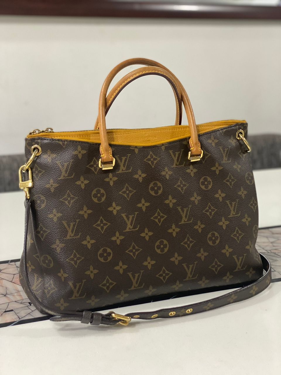 Louis Vuitton Pallas MM Monogram Shoulder Bag - 1