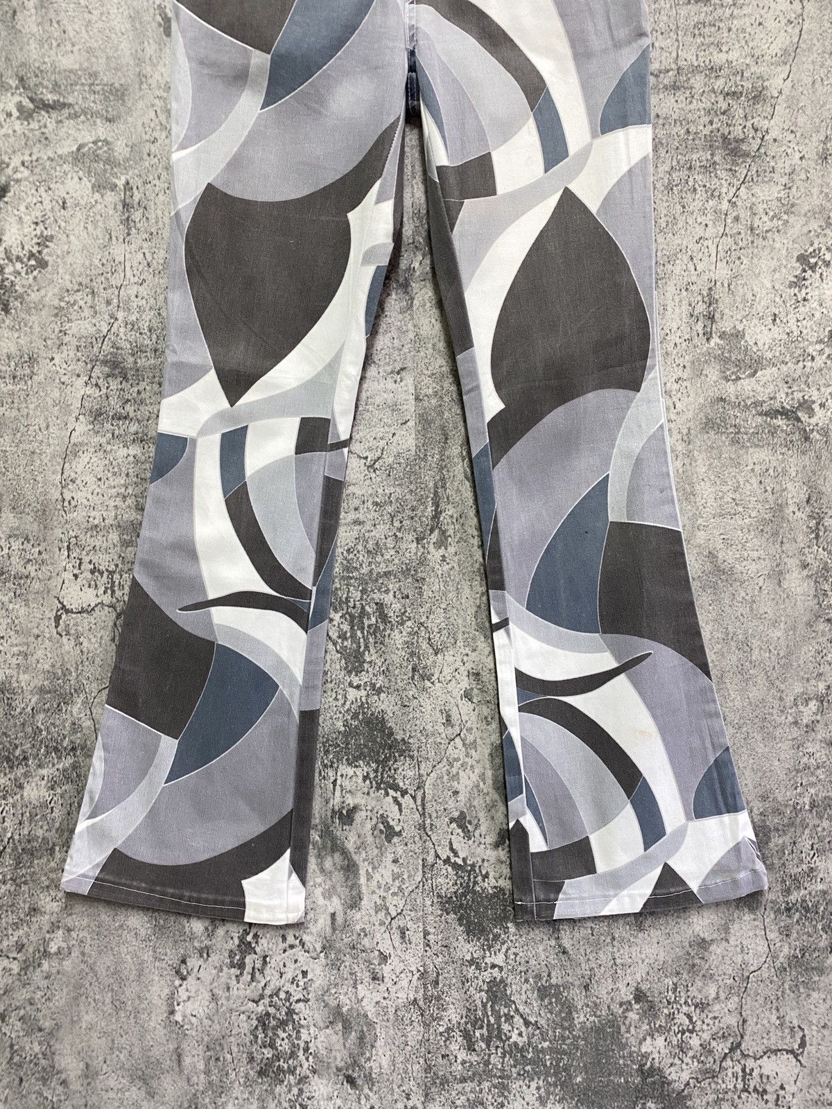 Designer - Japanese HAPHAZARD JEANS Abstract Flared Design Pants - 6