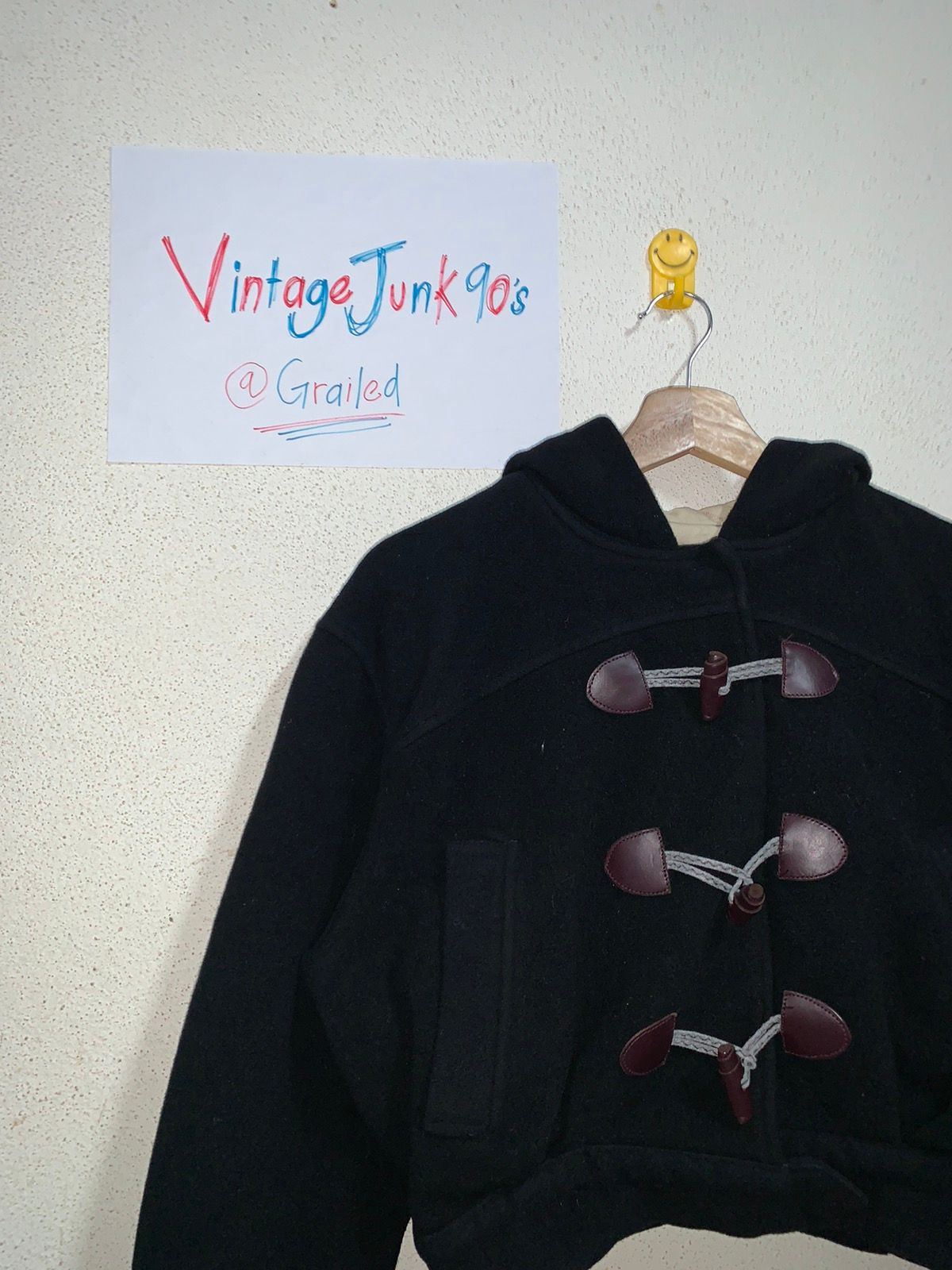 Vintage Sisley Crop Top hoodies jacket wool - 3