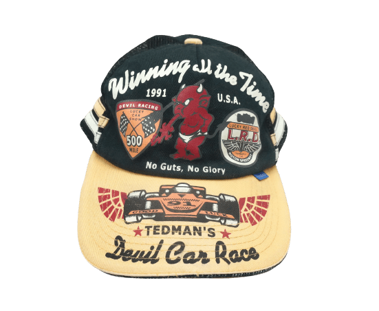 Rare! Vintage TEDMAN'S Lucky Devil Car Race Worn Cap - 1